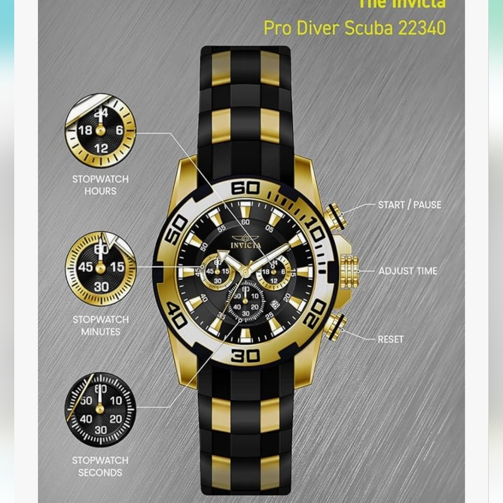 Invicta Pro Diver Analog Quartz Black Watch